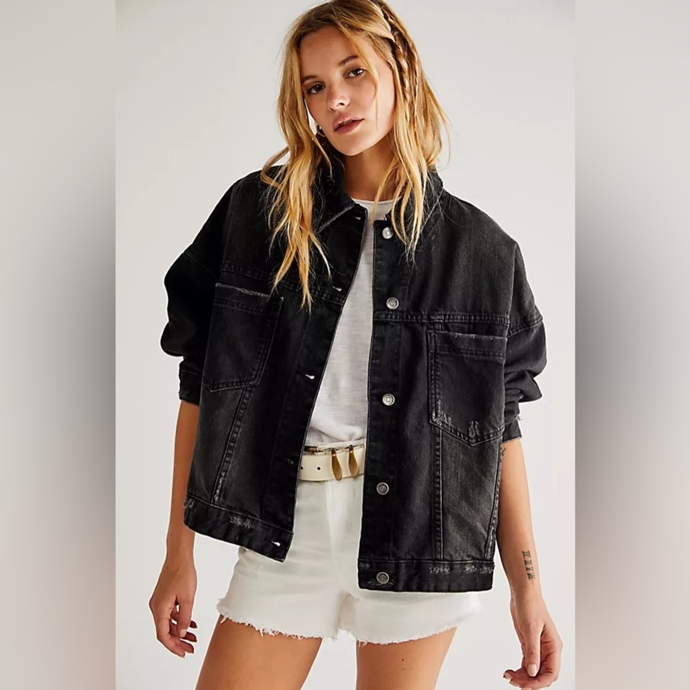 We The Free Opal Swing Denim Jacket Black sold out